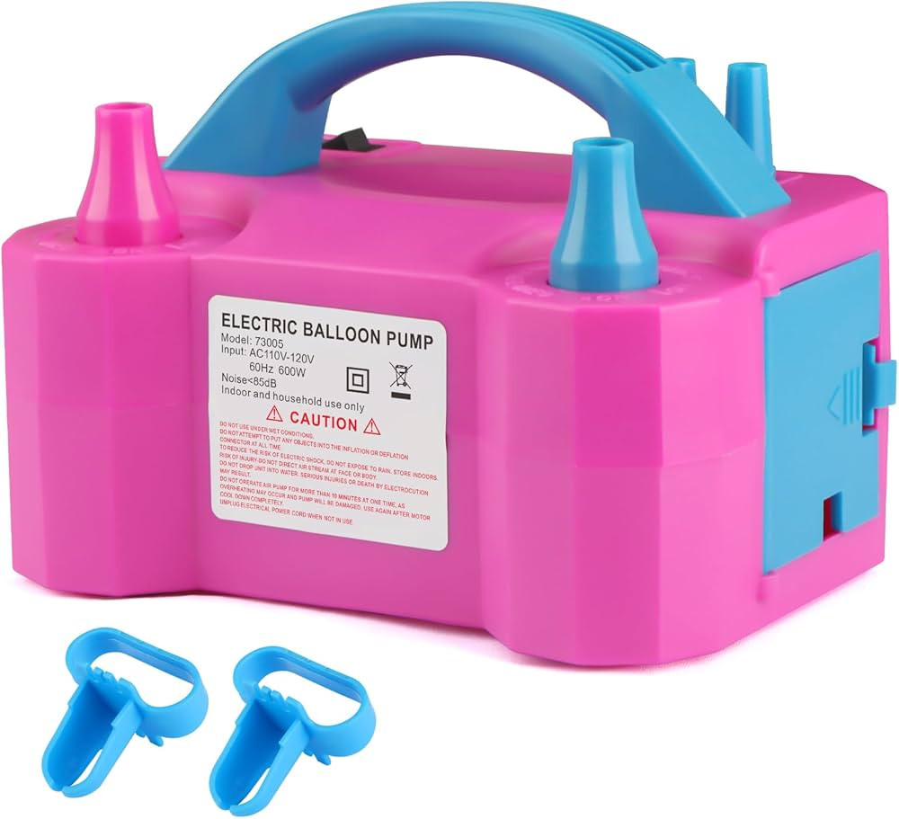 OWill Electric Balloon Pump,Portable Air Blower with Dual Nozzle Machine Inflator for Fast, (110V... | Amazon (US)