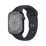 Apple Watch Series 8 [GPS + Cellular 45mm] Smart Watch w/ Midnight Aluminum Case with Midnight Sport | Amazon (US)
