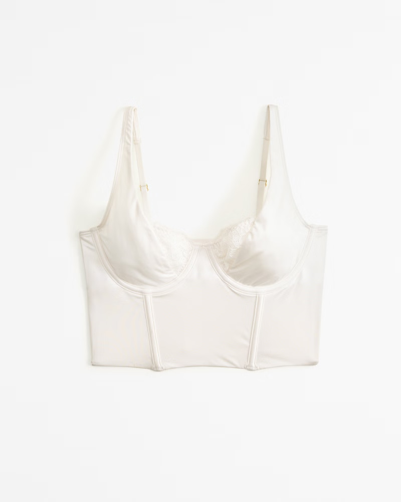Lace and Satin Balconette Corset | Abercrombie & Fitch (US)