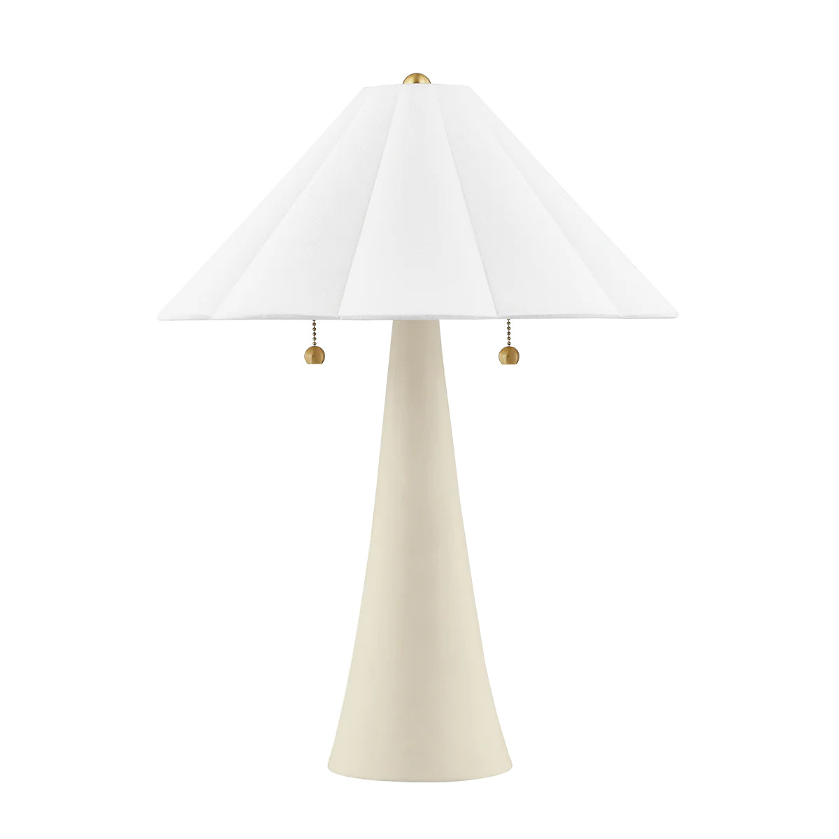 Amar Scalloped Shade White Linen Lamp | Mintly Home