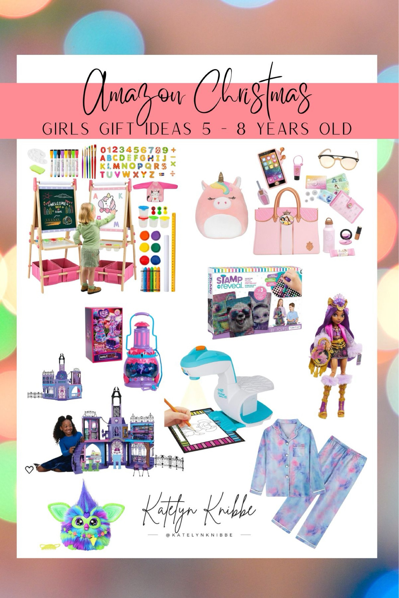 Girls gift guide for Christmas for ages 5-8 years old. Prices range from $10 to around $100 for tech items. These are all things that my 5 year old daughter picked out for her Christmas list this year. 

Art easel, squish mallow, smart sketcher, art activities, pajamas, monster high doll and doll house, purse  

 #LTKGiftGuide #LTKHoliday #LTKSeasonal

#LTKHoliday #LTKSeasonal #LTKGiftGuide