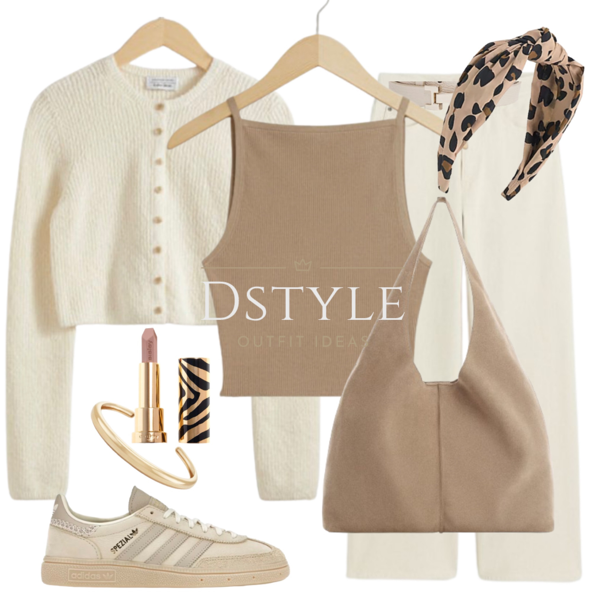Cream cropped cardigan, wide cream jeans, beige top, beige suede leather shopper bag, Adidas Spezial, leooard headband, comfy look, trending now, ootd, spring style

#LTKshoecrush #LTKitbag #LTKstyletip