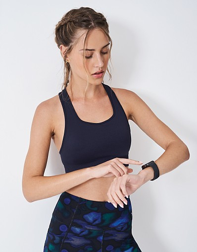 Seam Free Sports Bra in Navy | Crew Clothing (UK)