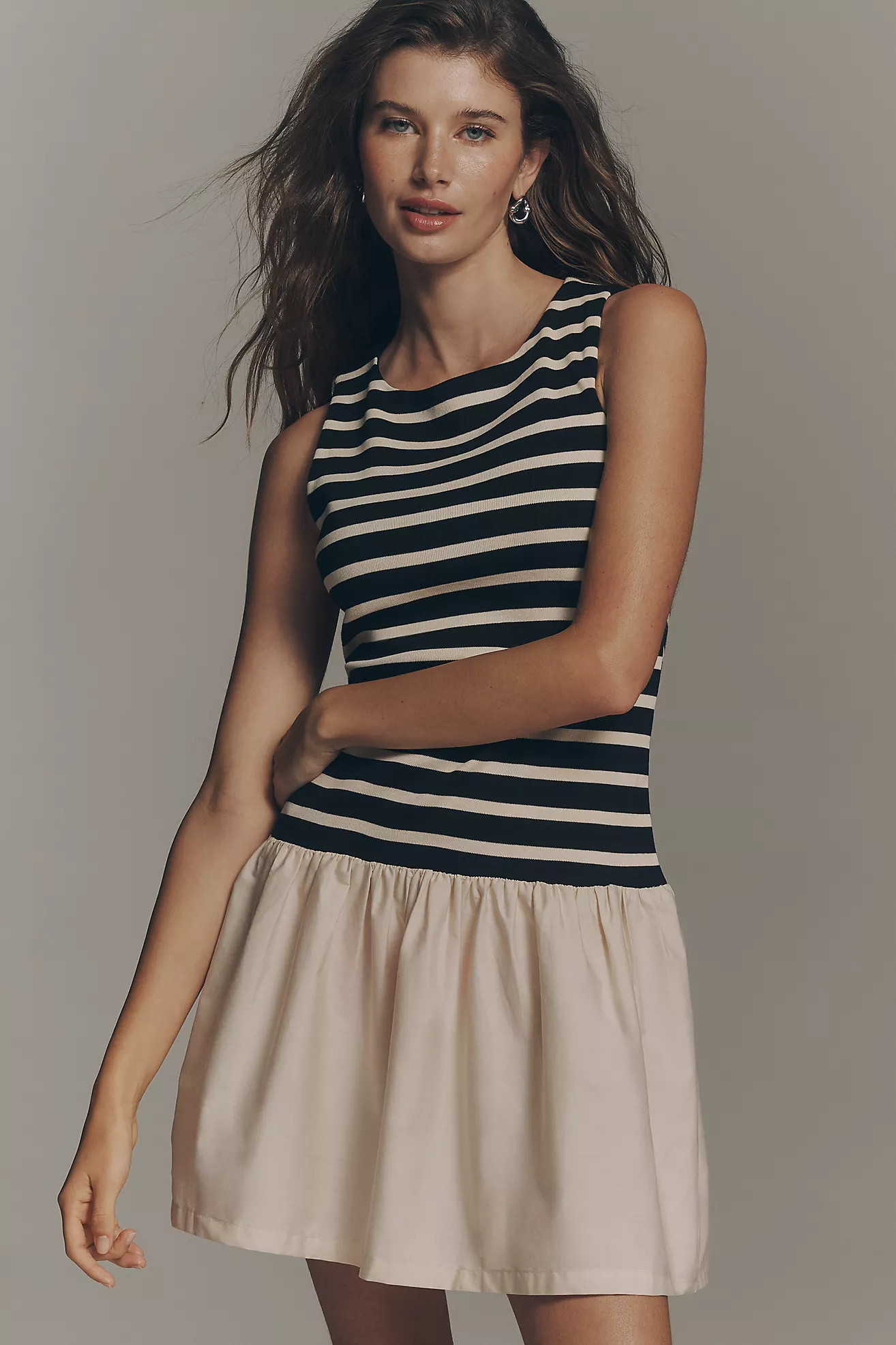 NVLT 100% Cotton Drop-Waist Twofer Mini Dress | Anthropologie (US)