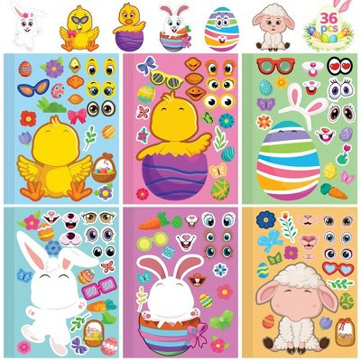 Fun Little Toys 36 PCS Easter Make-A-Face Craft Set – Creative DIY for Kids, Vibrant Colors, Ages 3+ | Target