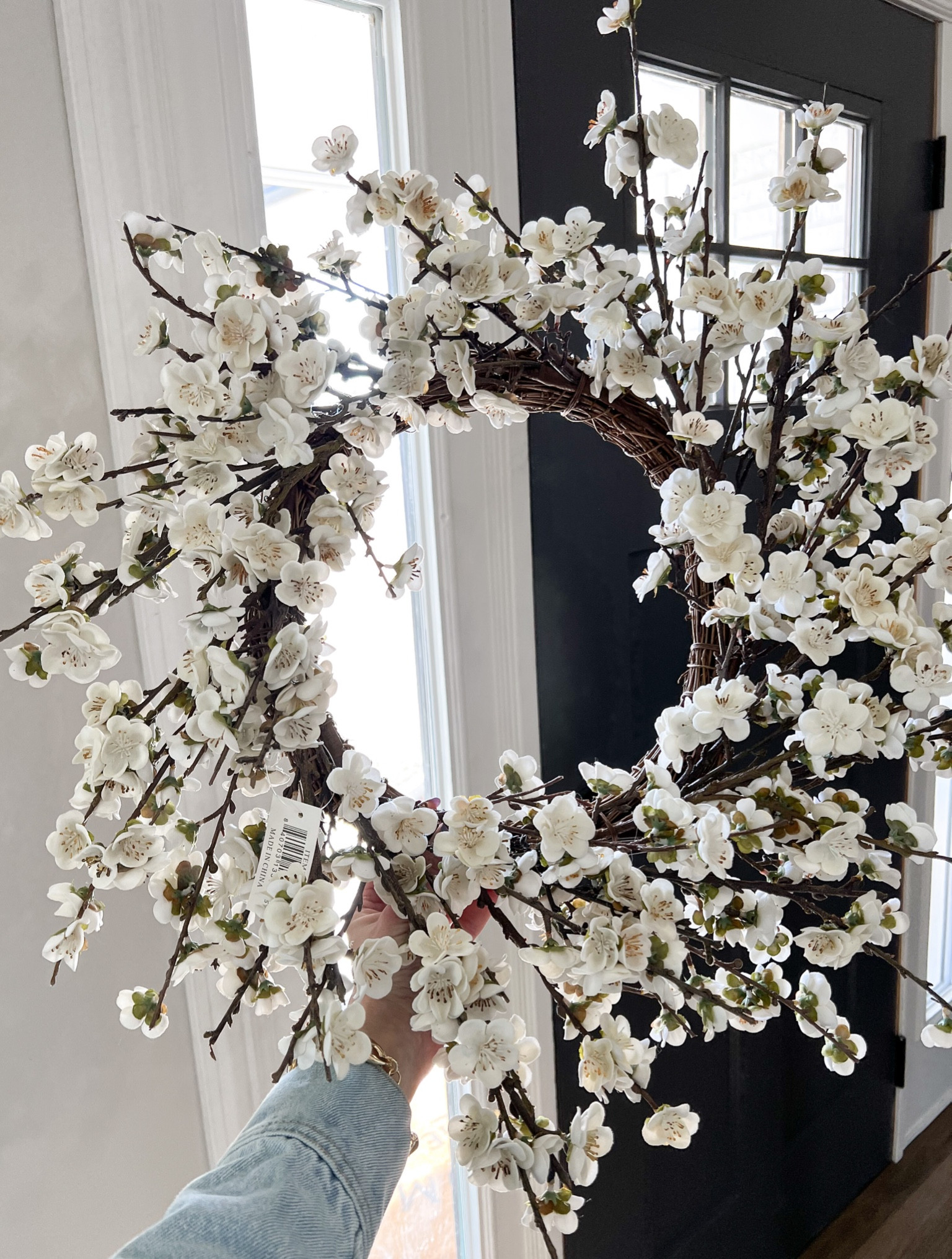 Plum Blossom Wreath! Amazing quality. Absolutely stunning in person!
Code: Green for 25% off 
#wreath #springwreath 

#LTKhome #LTKFind #LTKSeasonal