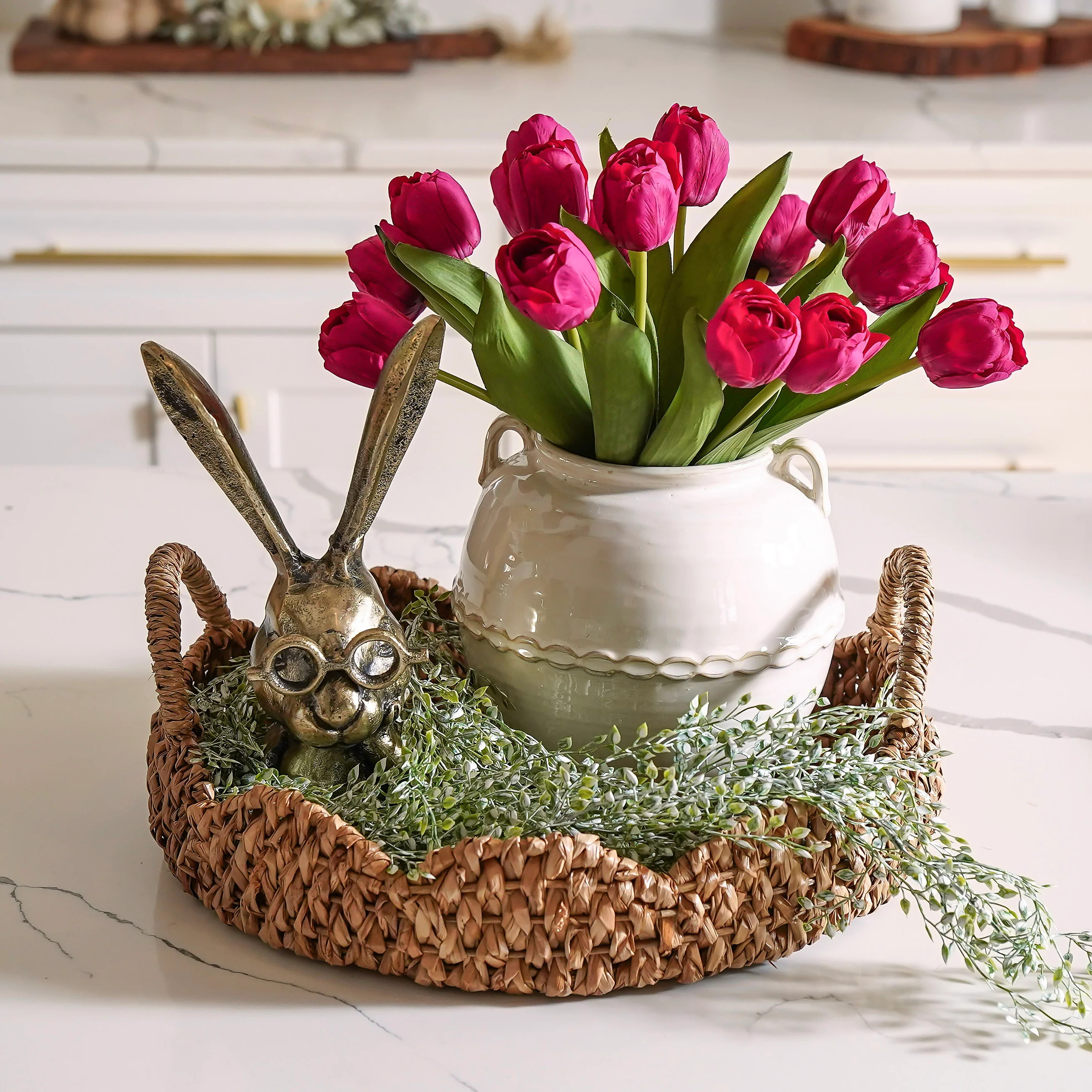 Braided Scalloped Seagrass Tray | MJHome