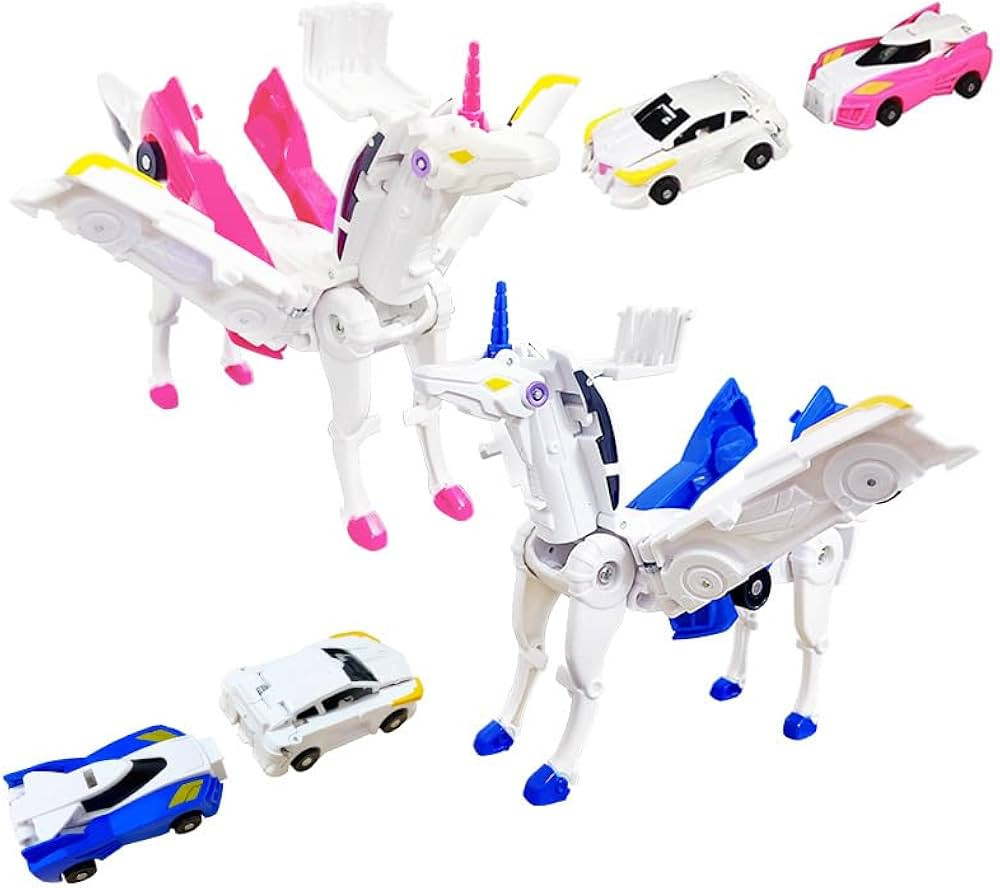 Transforming Car Robot Toys, Unicorn Racing Car Set, Boys and Girls, Automatic Deformation, Magne... | Amazon (US)