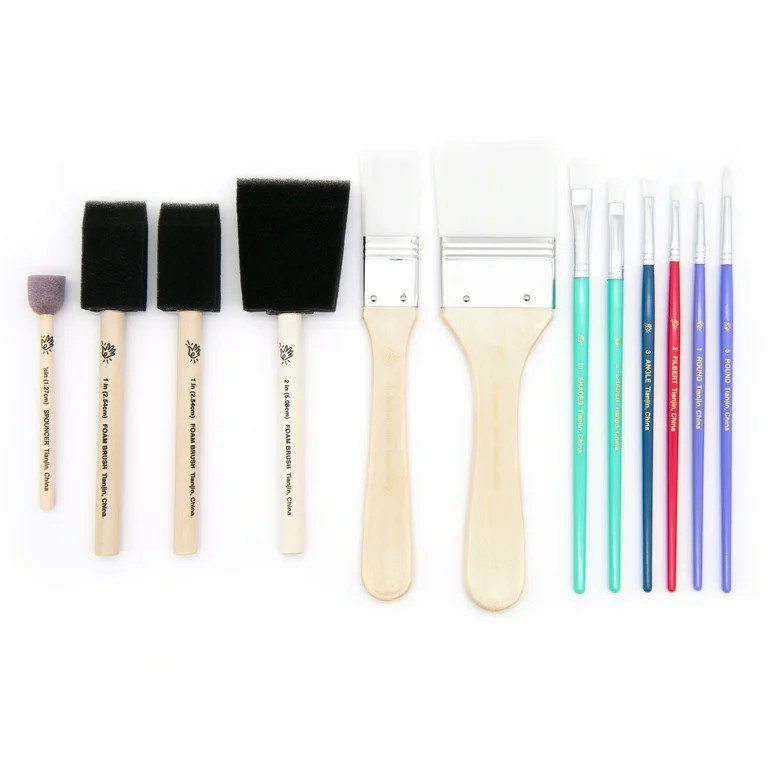 Hello Hobby Assorted Craft Brush and Foam 12pc Set, Adult, Teens | Walmart (US)