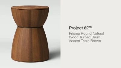 Prisma Round Natural Wood Turned Drum Accent Table Brown - Project 62&#8482; | Target