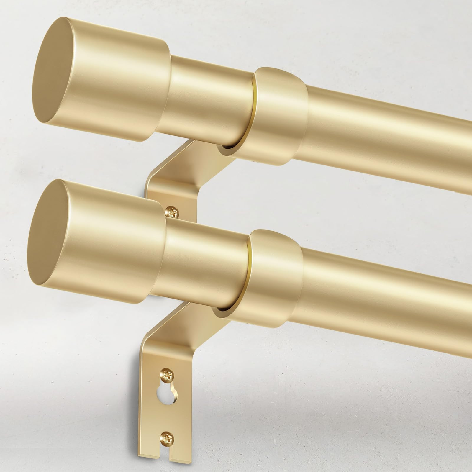 2 Pack Heavy Duty Curtain Rods for Windows 28 to 48 Inch, 1 Inch Gold Curtain Rods Set of 2 Pack ... | Amazon (US)