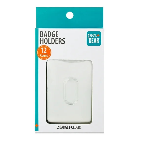 Pen+Gear Plastic Badge Holders, Clear, 12 Count | Walmart (US)