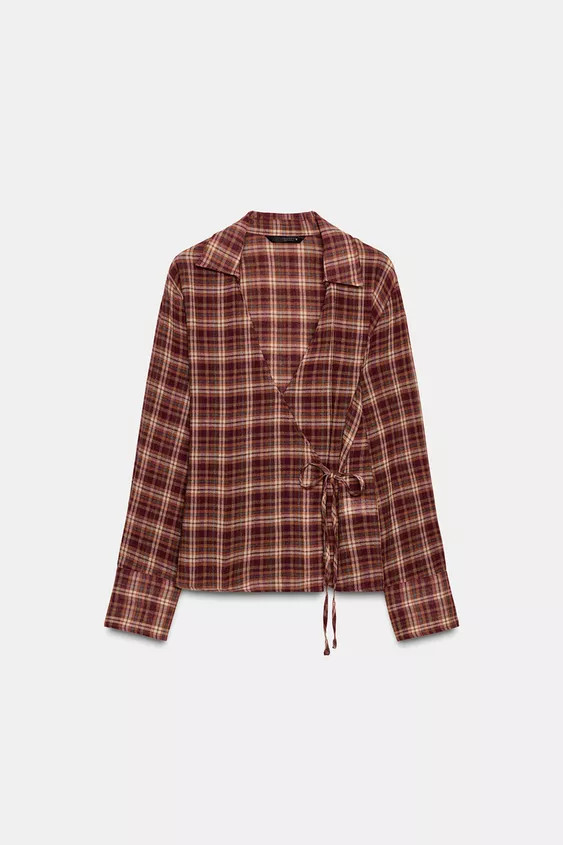 CHECK WRAP SHIRT | Zara UK