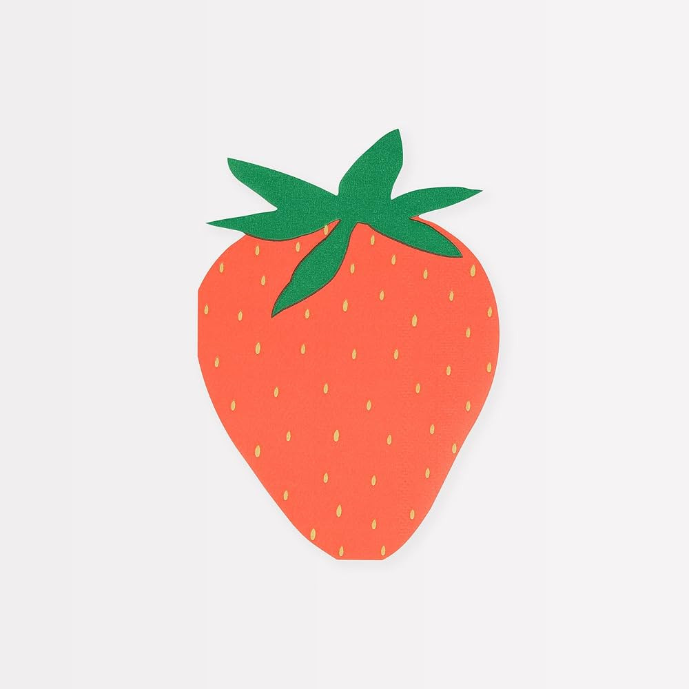 Meri Meri Strawberry Napkins (Pack of 16), Fruit Shaped Paper Napkins for Picnic or Party, Dispos... | Amazon (US)