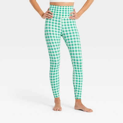 Women's Everyday Soft Ultra High-Rise 7/8 Legging - All In Motion™ Forest Green Gingham XL | Target