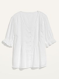 Textured Clip-Dot Button-Front Blouse for Women | Old Navy (US)