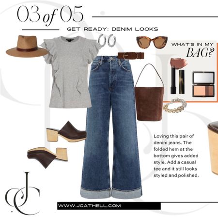 I love this combo of these wide jeans and ruffled tee shirt from Saks.

#LTKitbag #LTKshoecrush #LTKstyletip