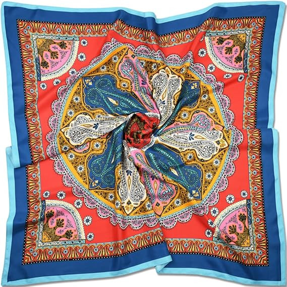 corciova XL 40x40 Inch Extra Large Silk Satin Scarf Tops for Women Head Wraps Shirt Bandana Curly... | Amazon (US)