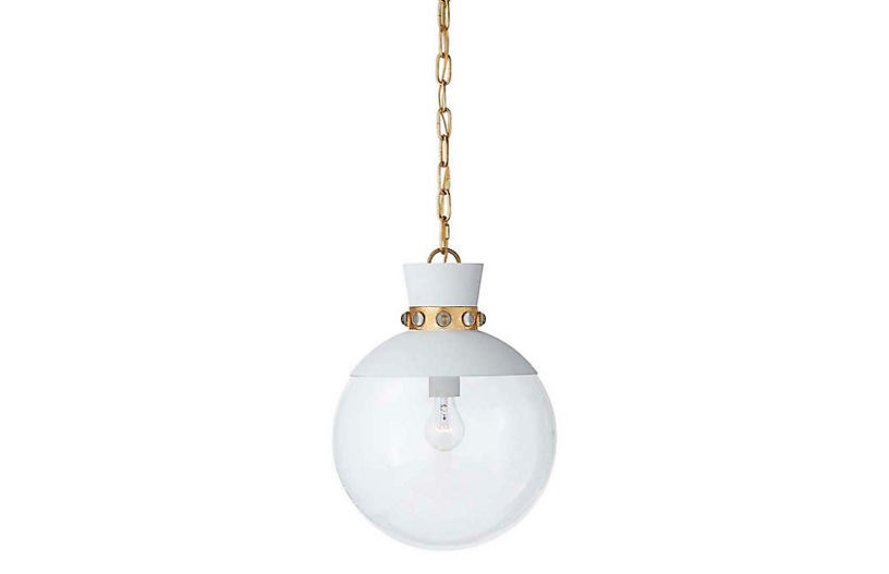Lucia Pendant, White/Gold | One Kings Lane