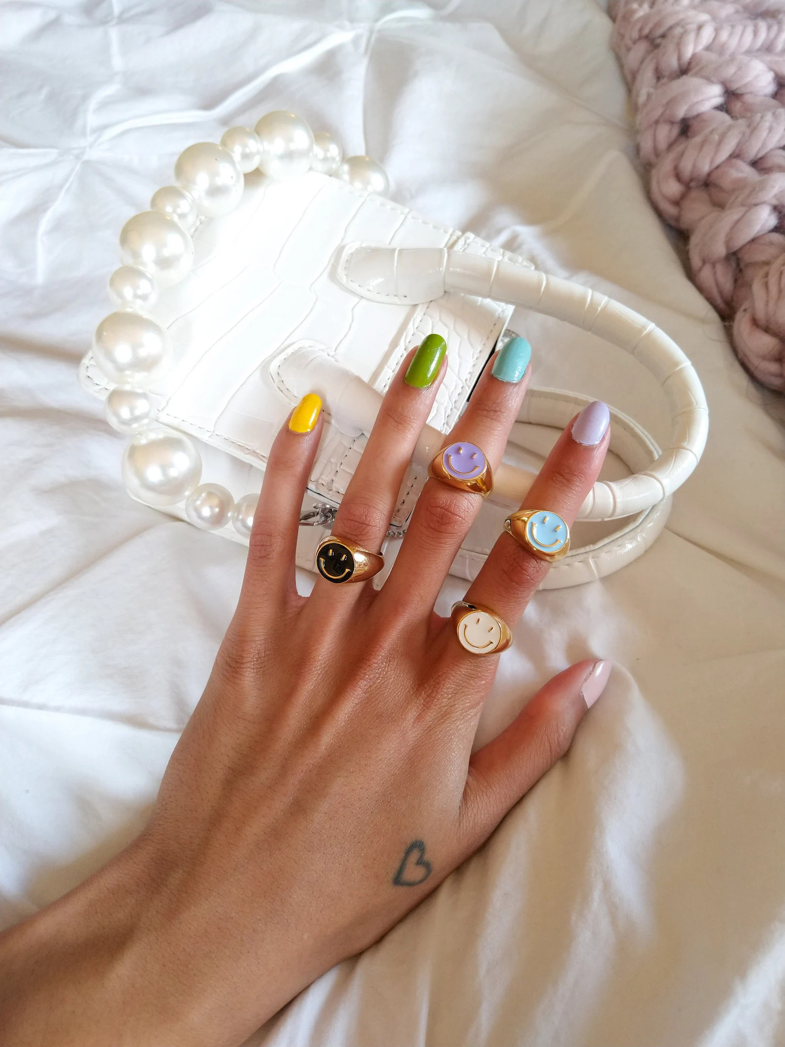 Stay Happy - 24k gold plated Rings, pastel rings, smiley face rings, smiley face jewelry, stateme... | Etsy (CAD)