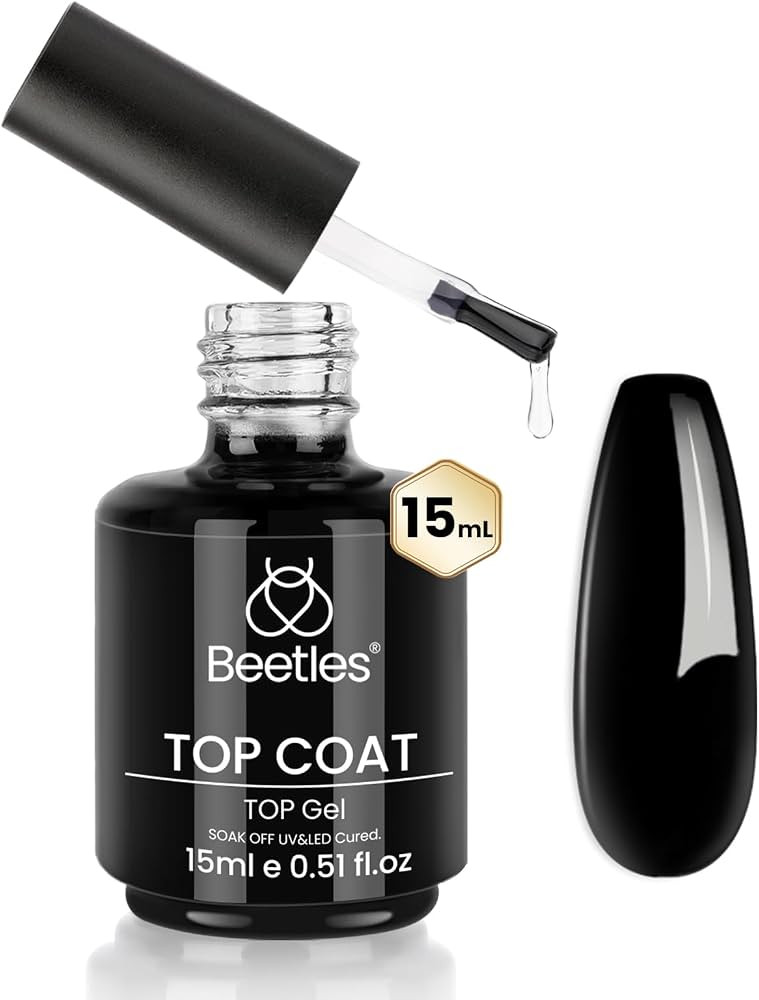 beetles Gel Polish 15ml/0.51fl oz No Wipe Top Coat, High Gloss Shiny Long-Lasting Clear Gel Top C... | Amazon (US)