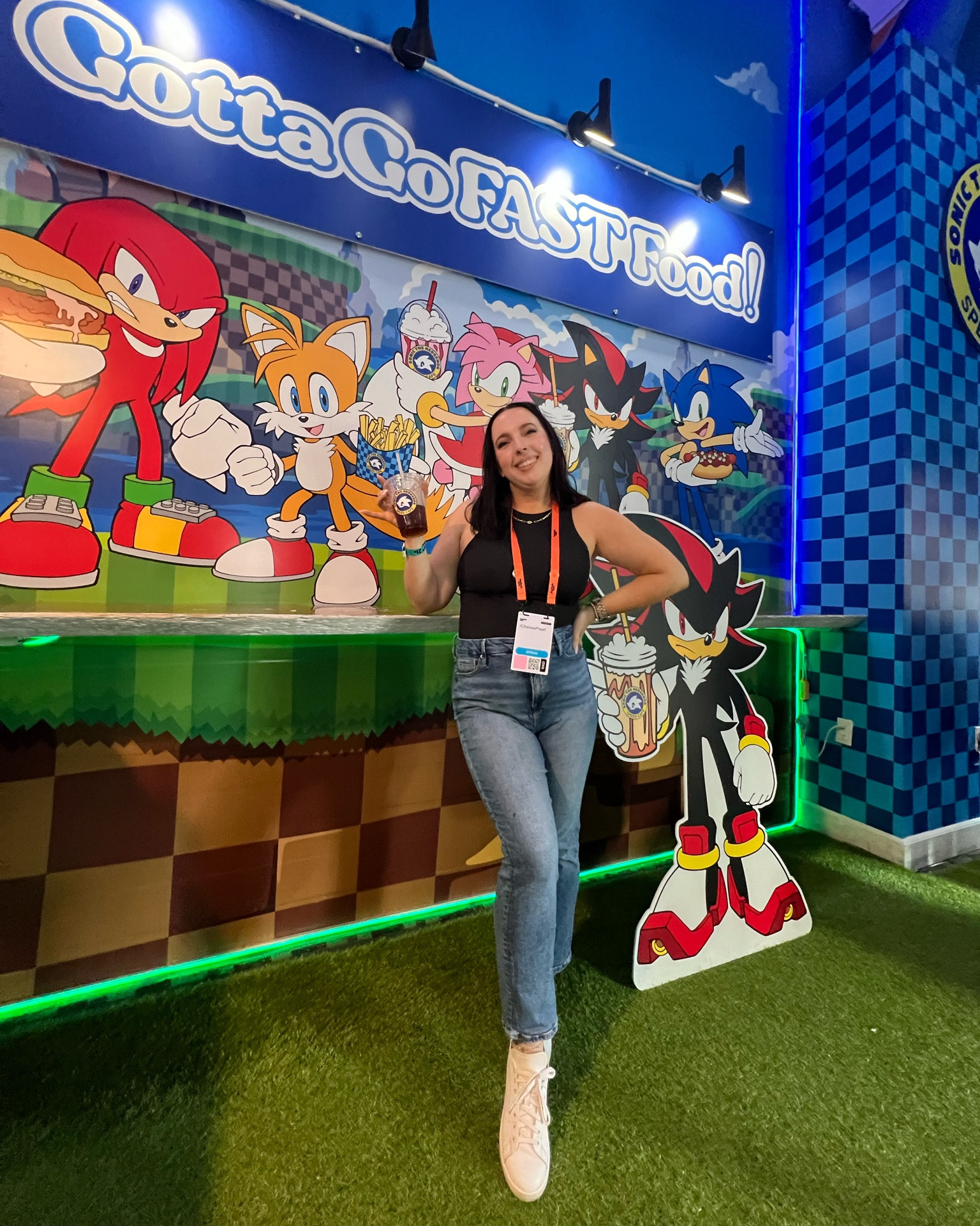 What I wore to TwitchCon & the Sonic Speed Cafe / black bodysuit / straight leg jeans / white sneakers 

#LTKMidsize #LTKStyleTip #LTKFindsUnder50