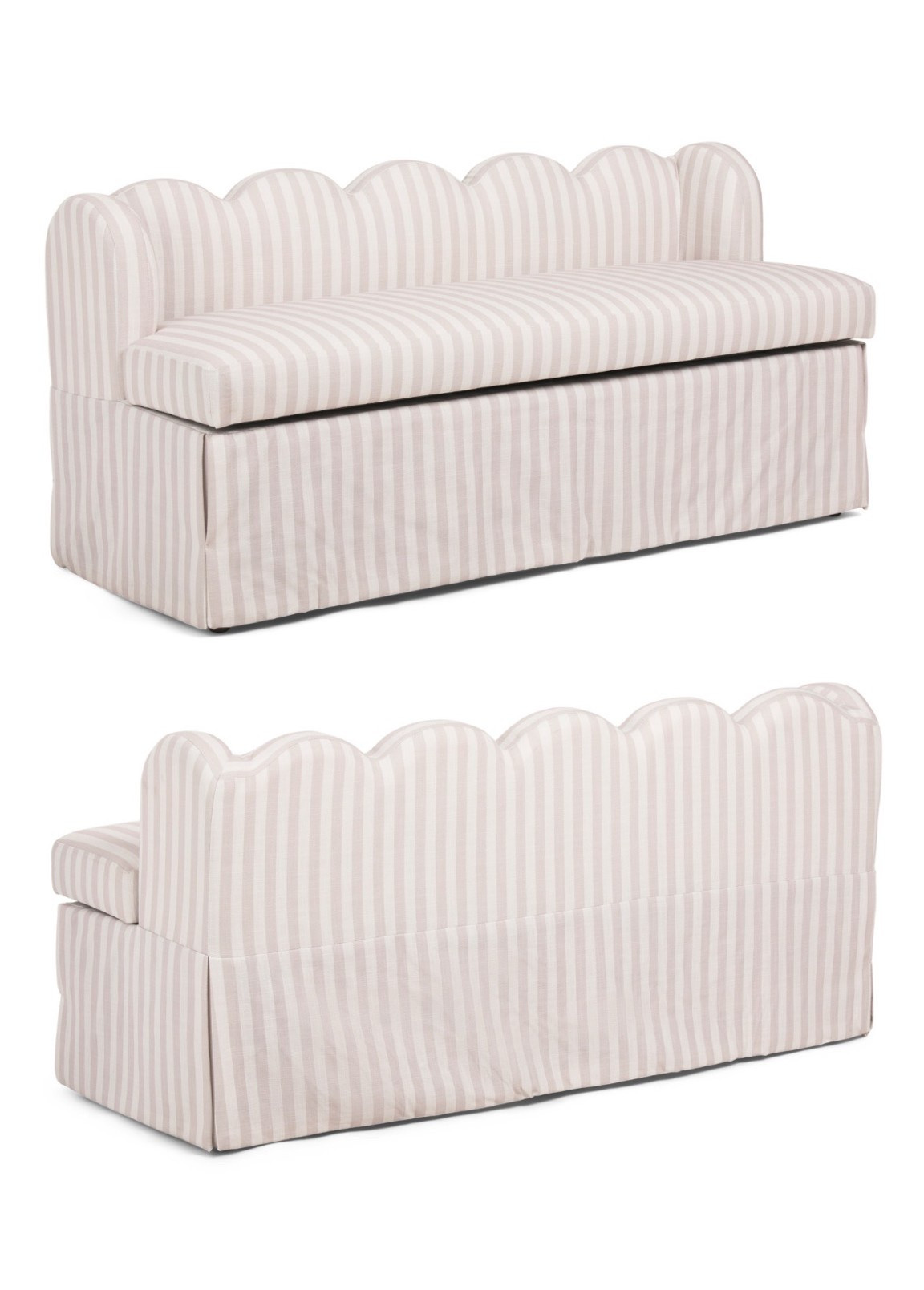 Striped scalloped storage bench for baby boy or baby girl nursery OR breakfast nook dining table

#LTKHome