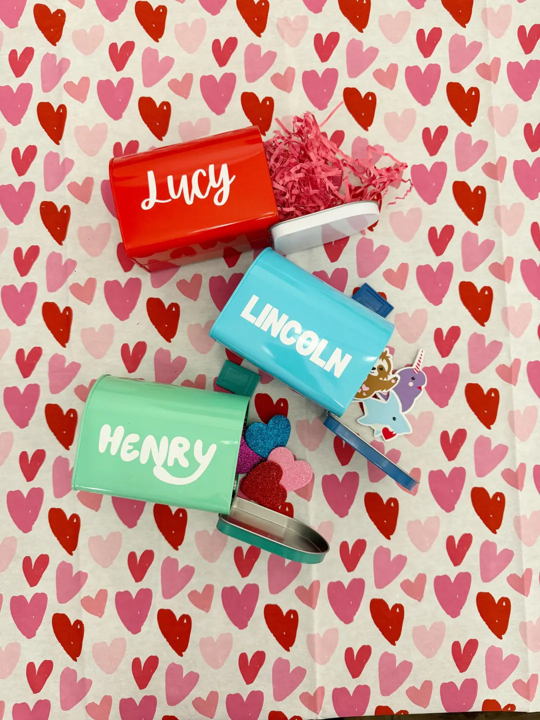 Personalized Mini Valentines Mailbox for Kids Custom Name Mailbox Stickers for Decorating - Etsy | Etsy (US)
