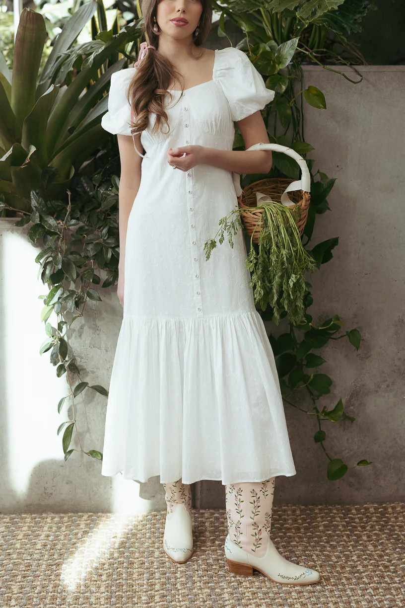 Liberty Dress in White Eyelet | Ivy City Co