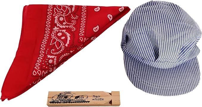 Amazon.com: Children's Train Conductor Dress Up - Hat, Whistle, and Neckerchief (1 SET) : Toys & ... | Amazon (US)