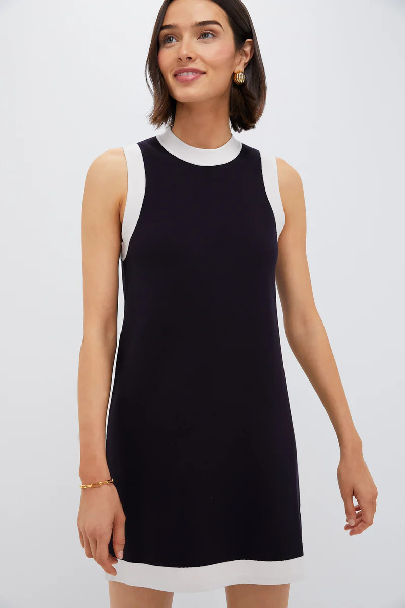 Navy and White Trim Knit Marie Dress | Tuckernuck (US)