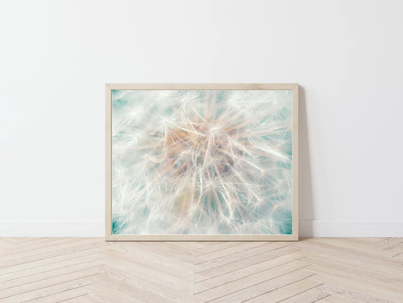 Dandelion Printable, Dandelion Photograph, Instant Download, Blue Dandelion Print, Dandelion Wall... | Etsy (US)