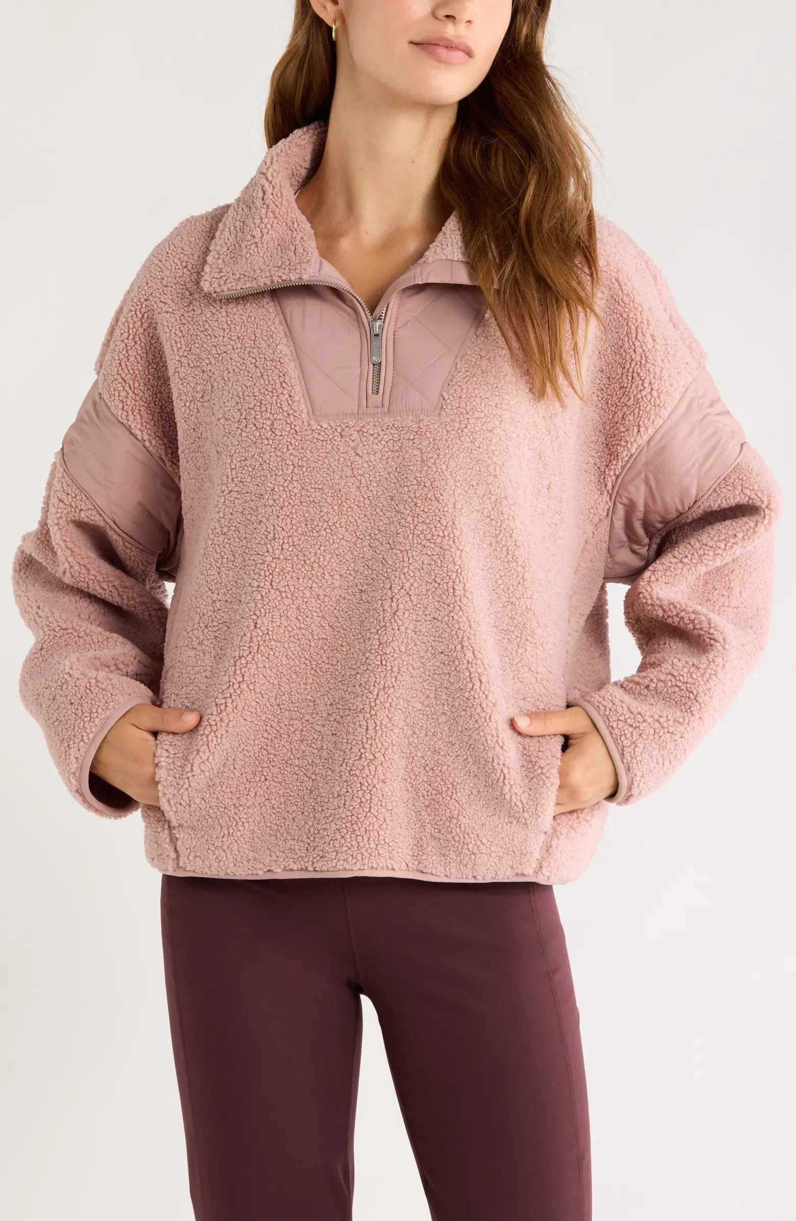 Snowday Faux Shearling Quarter Zip Pullover | Nordstrom