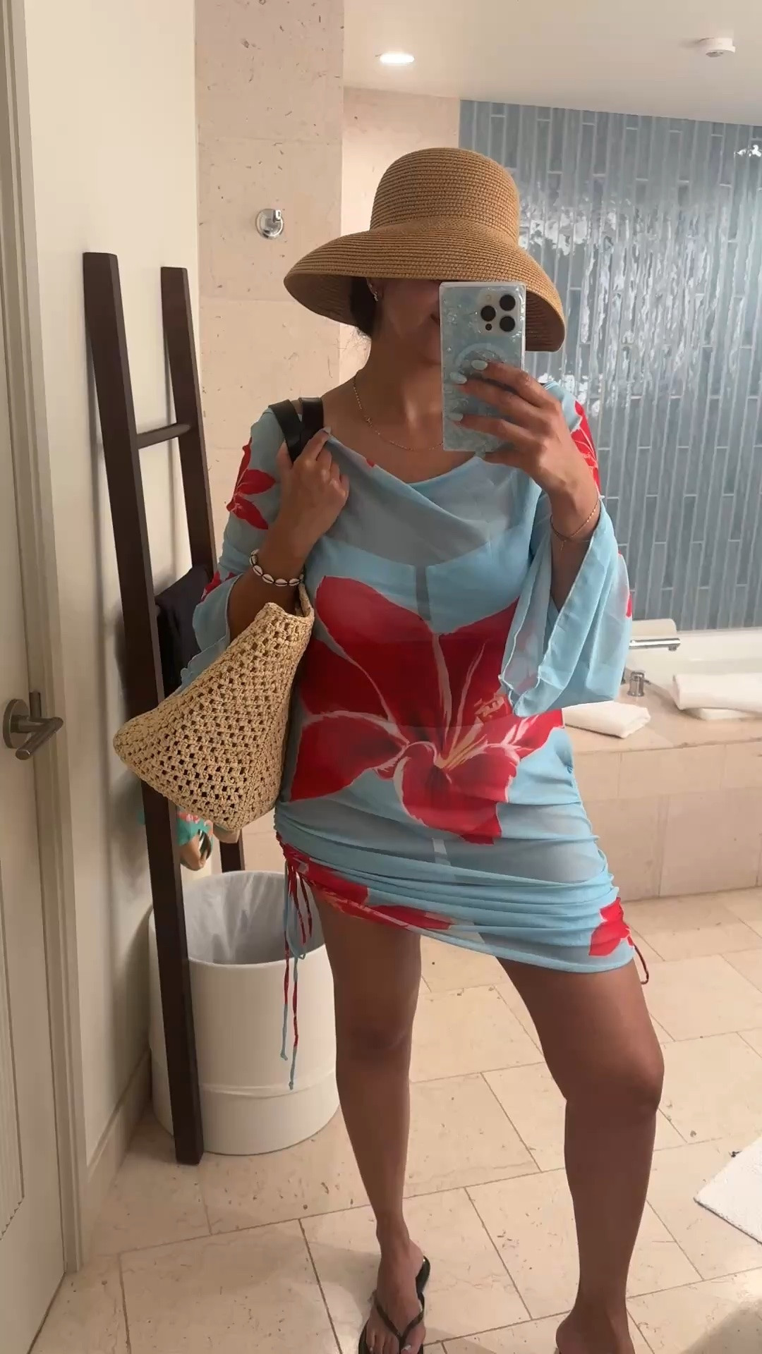 Amazon swimwear for a cabana day in Maui 🌺👙✨

This entire swim look is such a good affordable vacation find! The Hawaiian-inspired mesh cover-up is lightweight, on-trend and perfect for throwing over your swimsuit for the pool, beach or resort.

The bikini is a favorite for a little extra support — the push-up top gives the girls a lift 🙌🏽 and the high-waisted bottoms give you more coverage while still feeling cute and flattering. I finished the look with my Anine Bing Rio tote for that effortless high-low vacation mix and Tkees square toe flip flops.

I am 5’8 155 lbs Wearing a large in cover up and medium in the swimsuit. 

#AmazonSwimwear #AmazonFashion #VacationOutfit #MidsizeSwim #SwimCoverUp #ResortWear #LTKSwim

#LTKSwim #LTKTravel #LTKMidsize