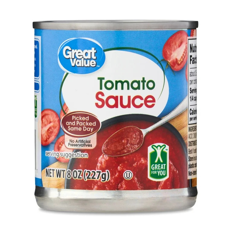 Great Value Tomato Sauce, 8 oz Can - Walmart.com | Walmart (US)