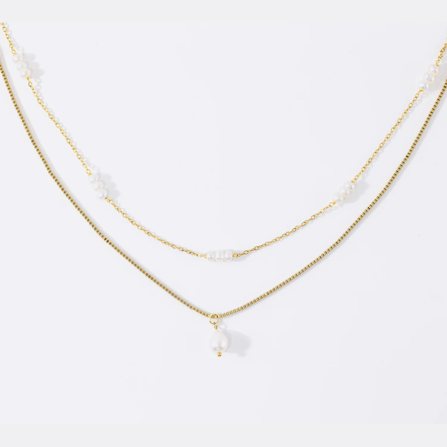 Dainty Layered Pearl Necklace | Mint & Lily