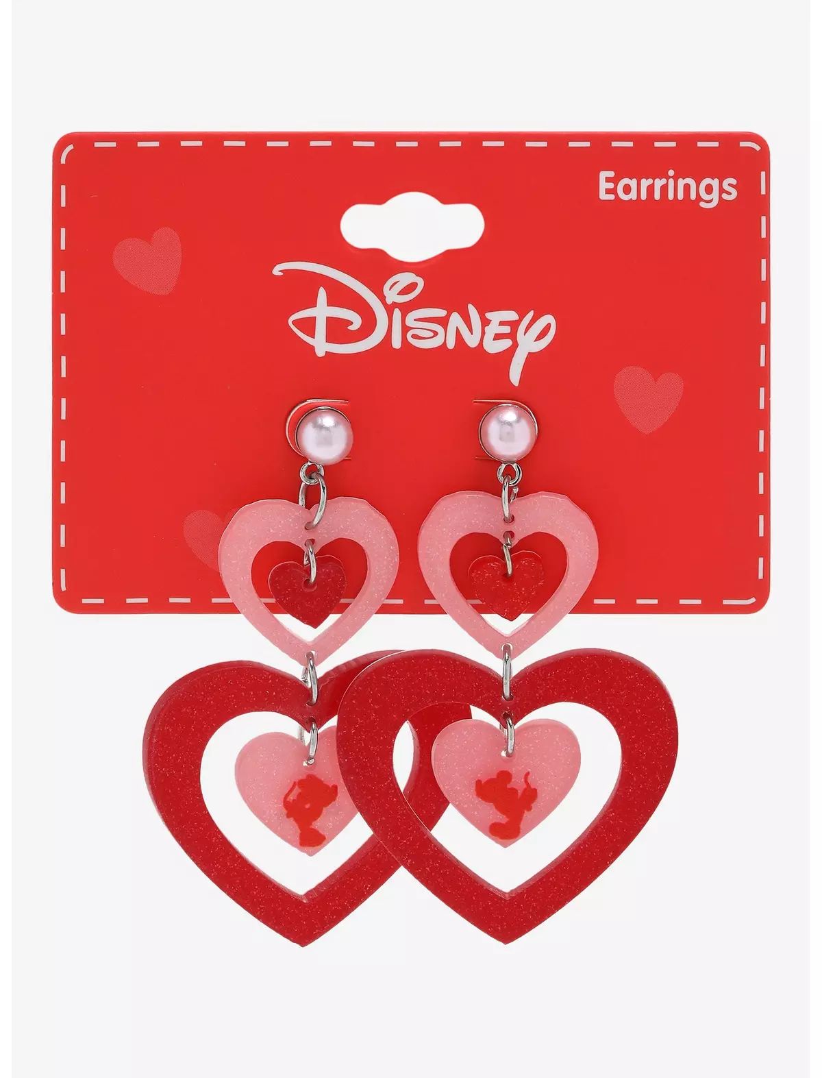 Disney Minnie & Mickey Mouse Layered Heart Earrings - BoxLunch Exclusive | BoxLunch