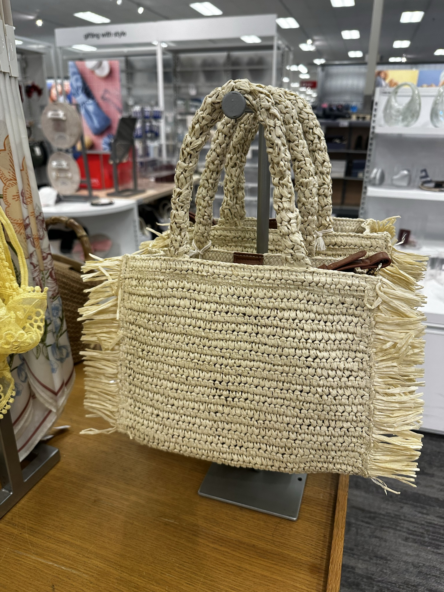 Straw tote bags at Target 