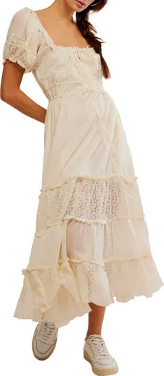 Falling Sun Puff Sleeve Midi Dress | Nordstrom