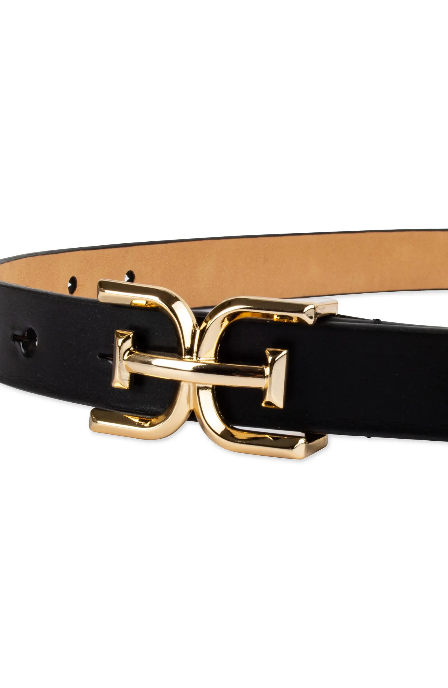 Double E Logo Slim Leather Belt | Nordstrom