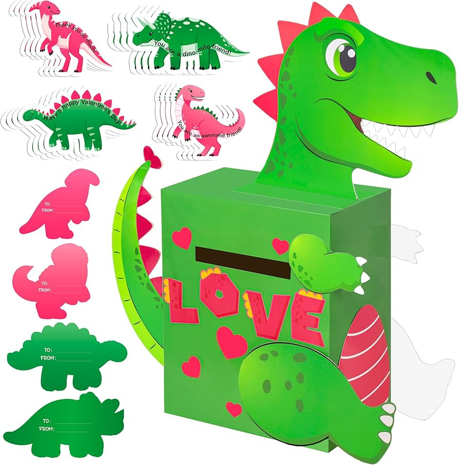 luck sea Valentines Day Dinosaur Paper Mailbox Crafts Kit for Kids - DIY Valentine’s Mail Box C... | Amazon (US)