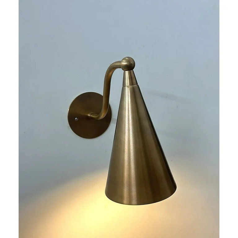 Handcrafted Modern Style Mid Century Raw Brass Wall Lamp | Walmart (US)