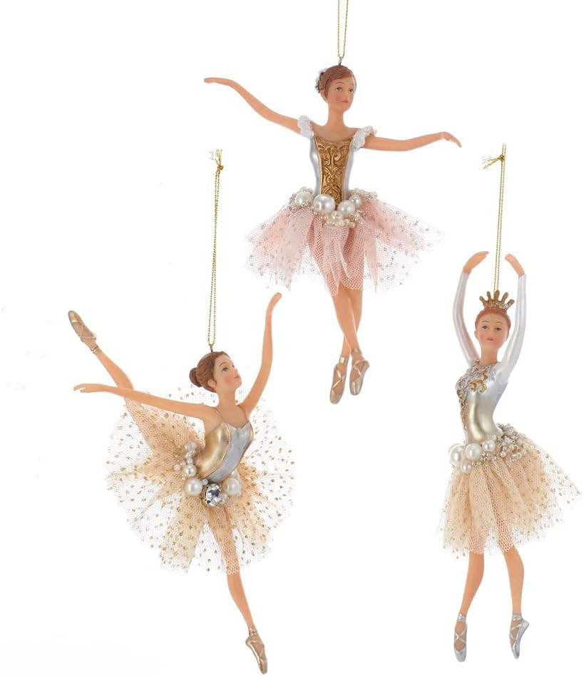 Kurt S. Adler Elegant Whimsical Ballerina, Fairy, Angel Ornaments (Set of 3 Pink Gold White 7.5" ... | Amazon (US)