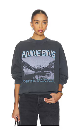 ANINE BING x REVOLVE Jaci Sweatshirt in Charcoal. - size M | Revolve Clothing (Global)