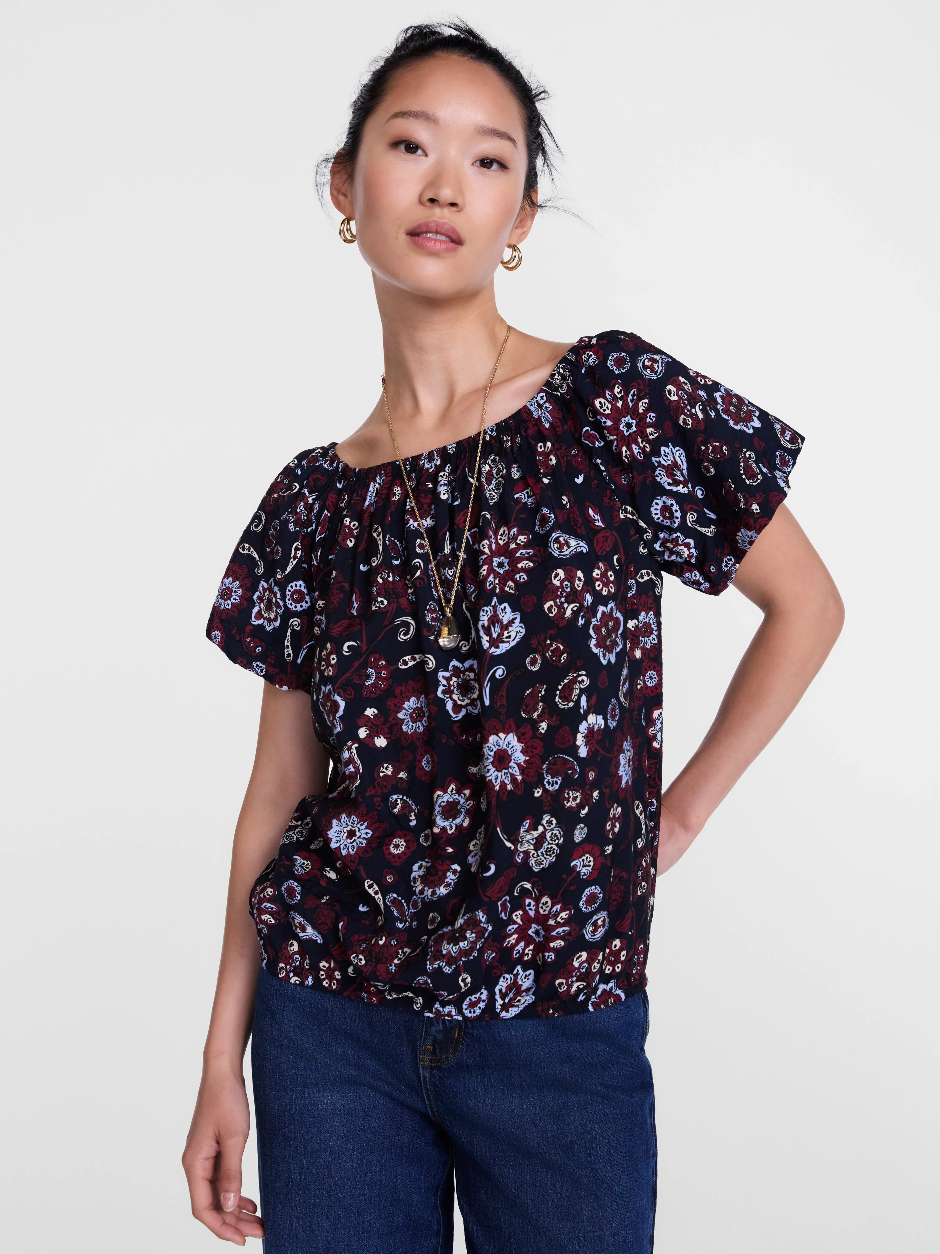Scenario Women's Puff Sleeve Top, Sizes XS-XXXL | Walmart (US)