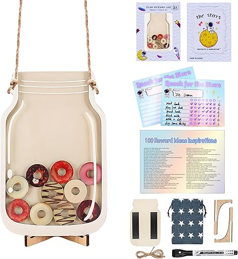 Magnetic Reward Jar, Doughnut Reward Jar Set for Kids Potty Training Reward Jar System for Classr... | Amazon (US)