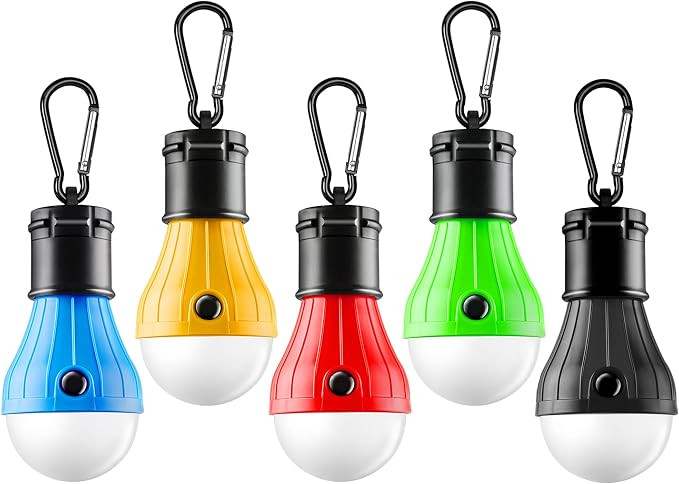 FLY2SKY Tent Lamp 5 Packs Portable Tent Light Clip Hook Hurricane Emergency Lights LED Camping Li... | Amazon (US)