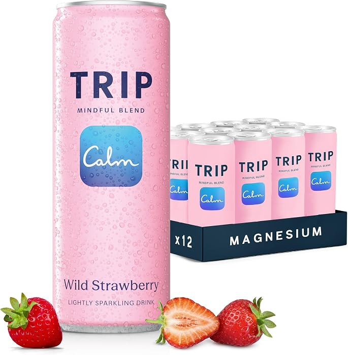 TRIP Lightly Sparkling Adaptogen Drink, Non Alcoholic Drink with Magnesium, Ashwagandha, Lions Ma... | Amazon (US)