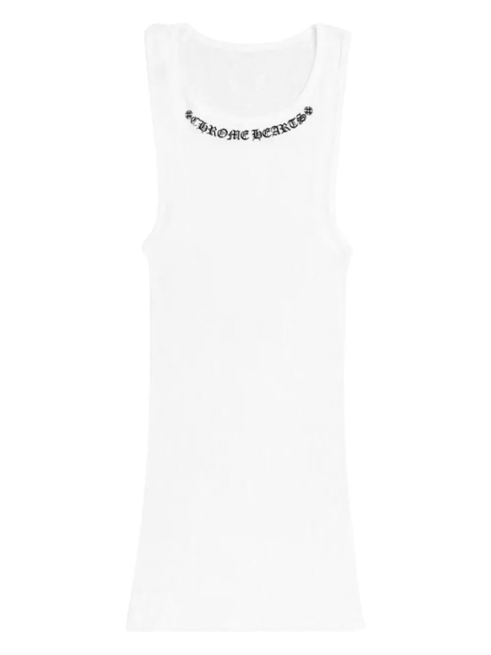 Chrome Hearts logo ribbed tank - White | Farfetch Global