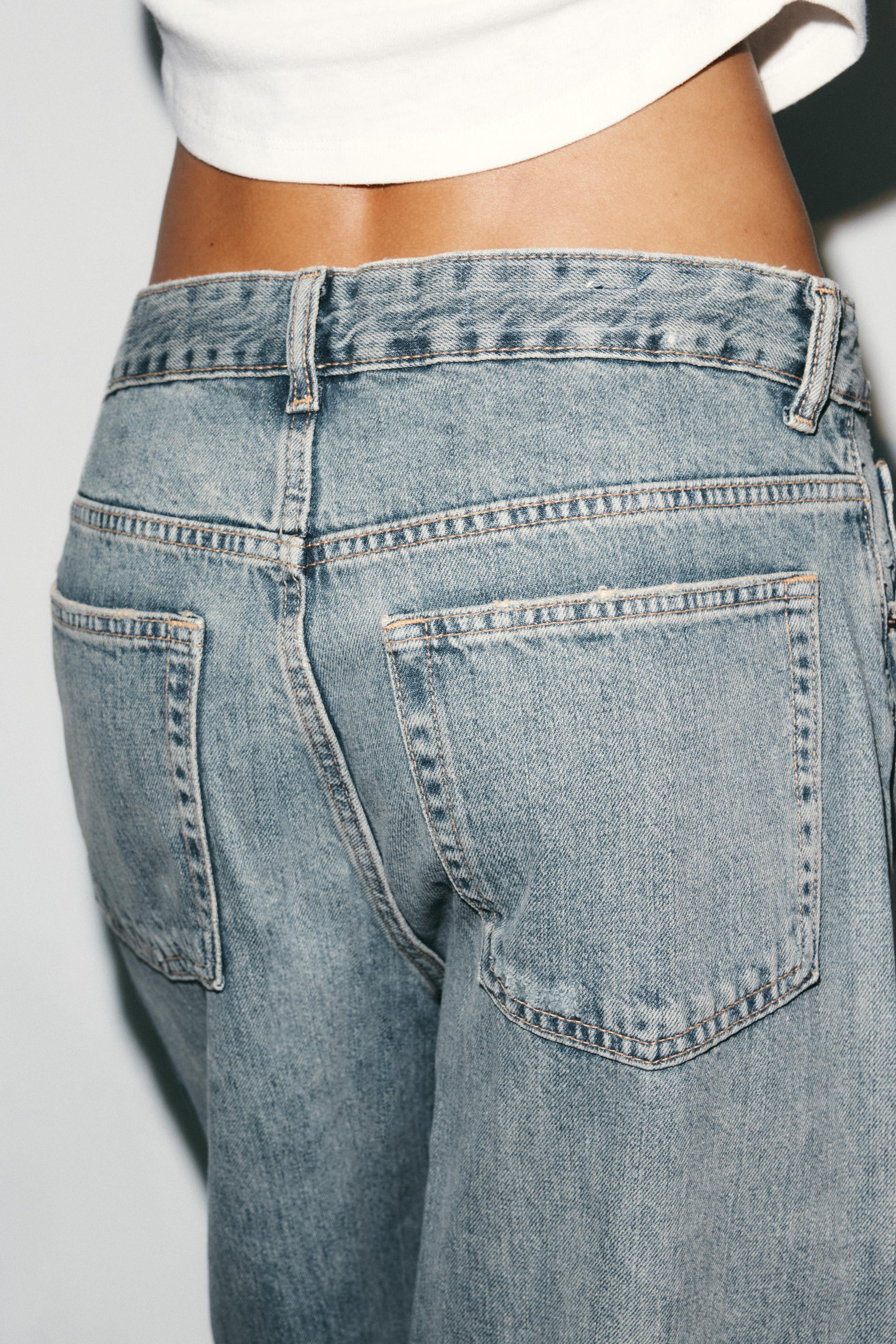 TRF MID-RISE FOLDED BAGGY JEANS | Zara US